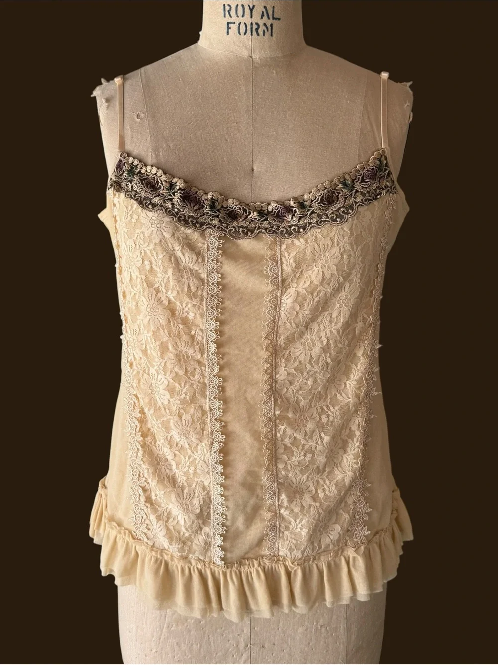 Vintage 90s Romantic Edwardian Cream Lace Cami and Cardigan Set of Two - Picture 2 of 8
